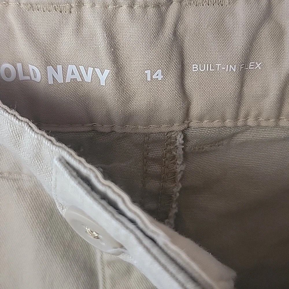 OLD NAVY | GAP Bundle of 3 Boy's Tan Flat Front School‎ Uniform Chino Shorts 14
